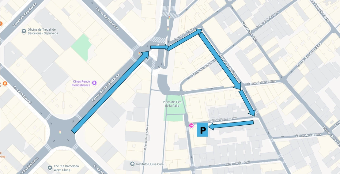 cómo llegar al Parking